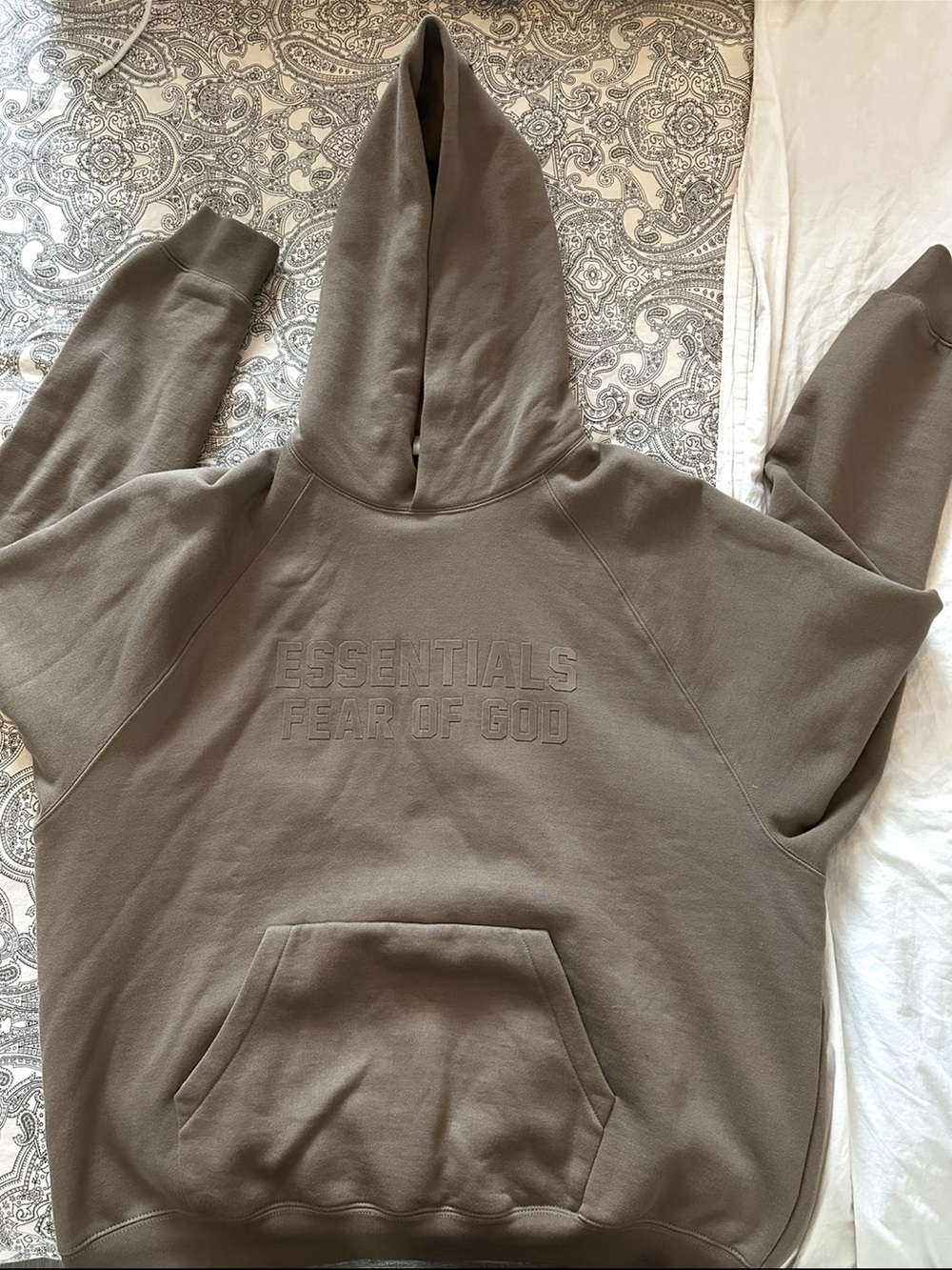 ESSENTIALS Fear of God Pullover Hoodie - wood